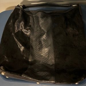 Black leather bag